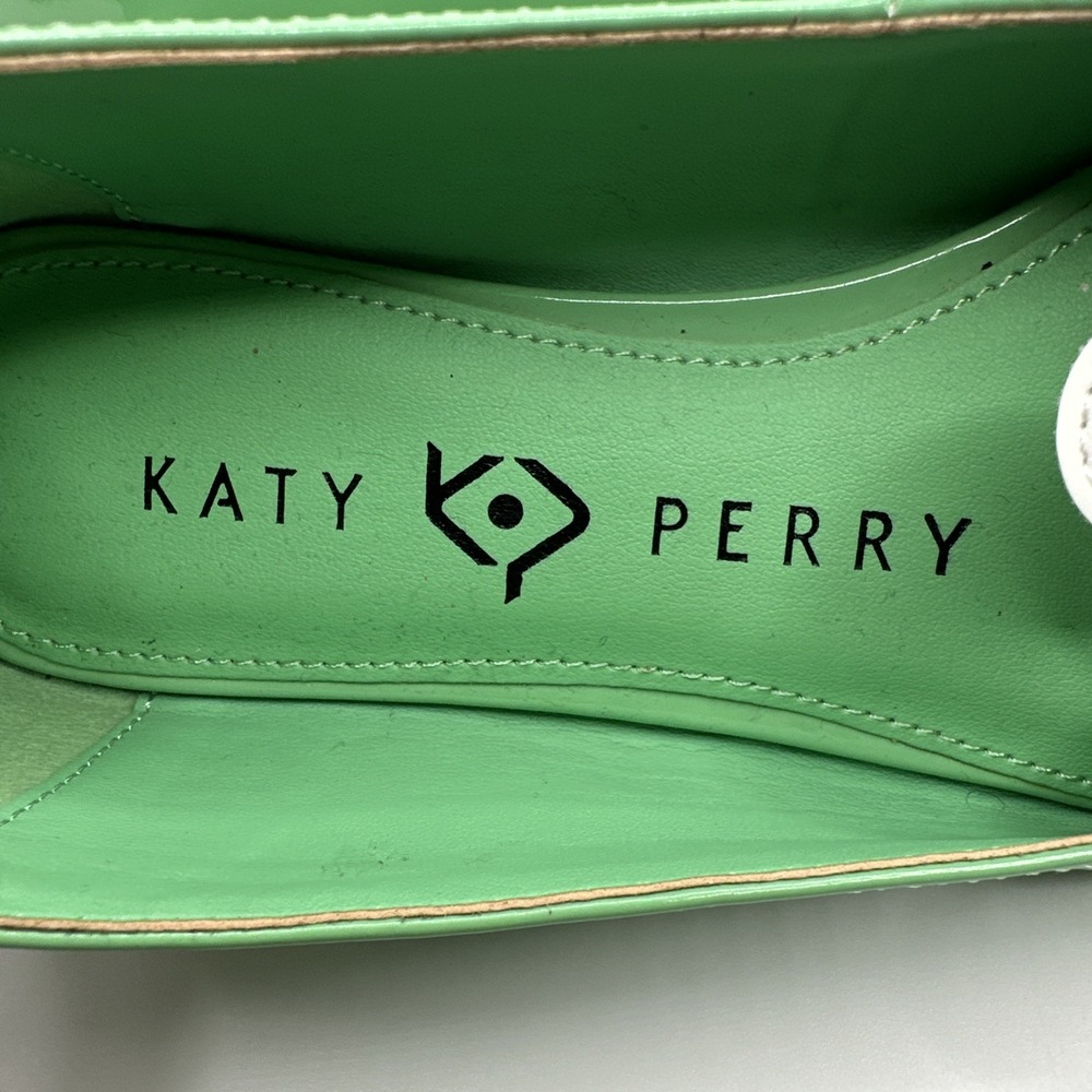 NWOB‎ Katy Perry Evie Green W/White Daisy Ballet Flats Shoes Size 5 - Picture 3 of 5